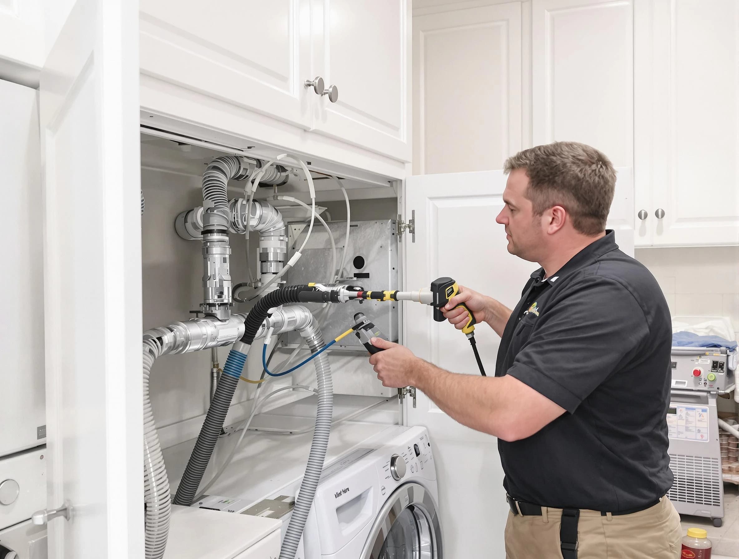 Helena Dryer Vent Cleaning professional removing severe blockage from a clogged dryer vent in Helena