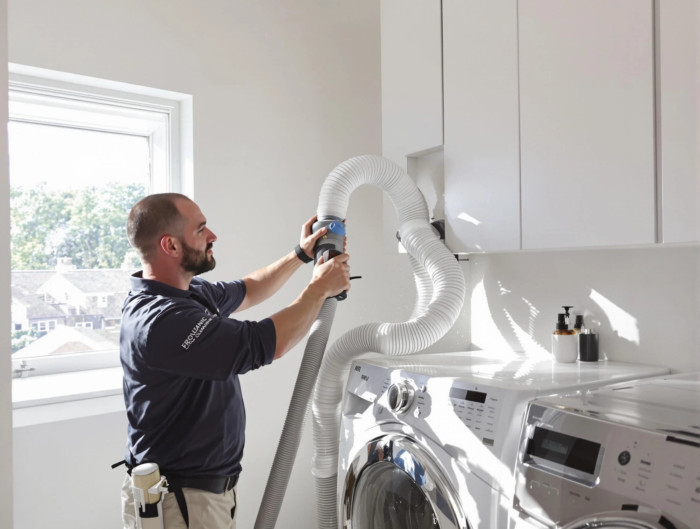 Certified Helena Dryer Vent Cleaning technician performing dryer vent cleaning in Helena