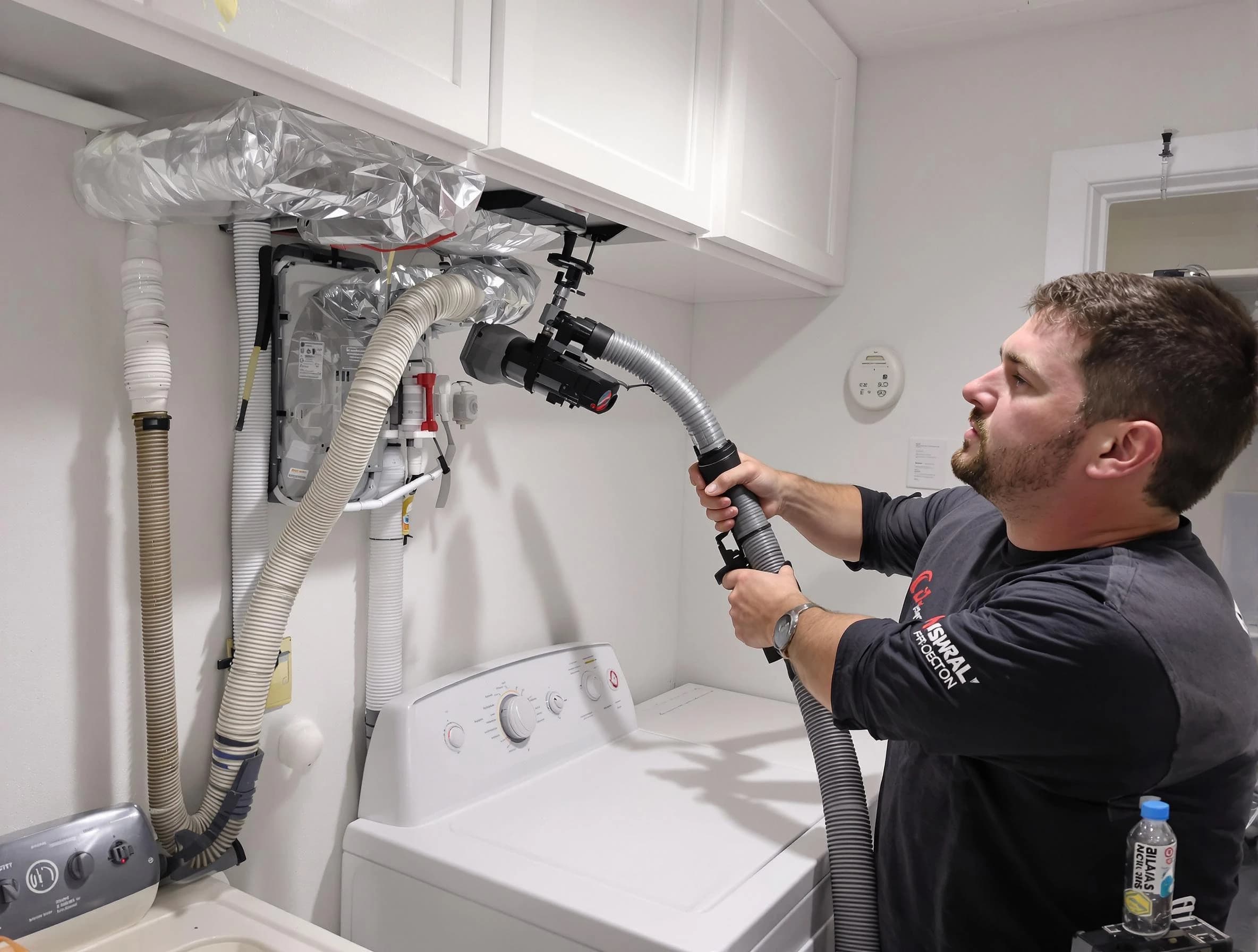 Helena Dryer Vent Cleaning certified technician performing safety-focused gas dryer vent cleaning in Helena