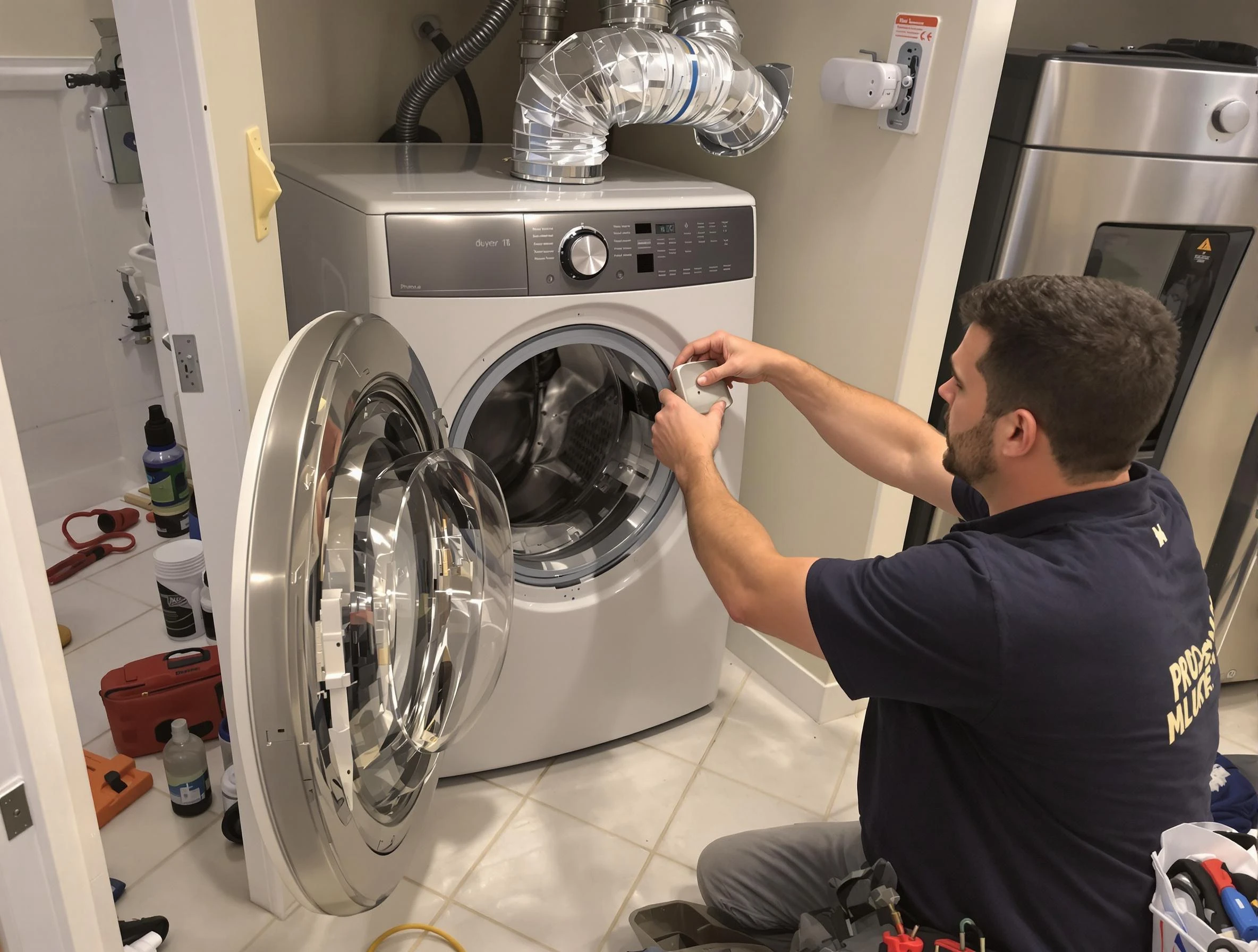 Helena Dryer Vent Cleaning technician performing precise dryer vent hose installation in Helena