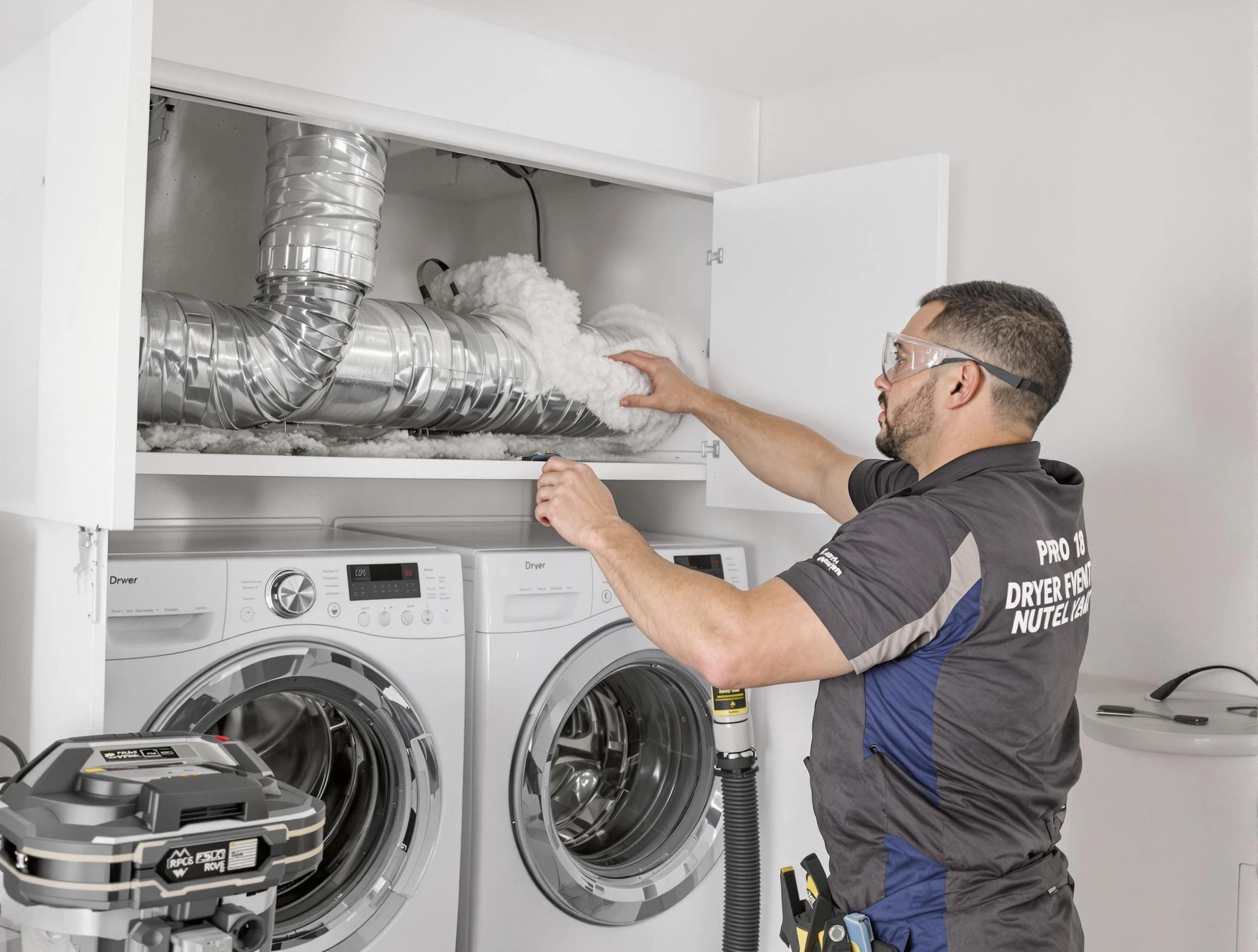 Helena Dryer Vent Cleaning certified technician performing specialized gas dryer vent cleaning in Helena